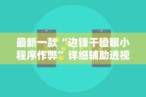 最新一款“边锋干瞪眼小程序作弊”详细辅助透视