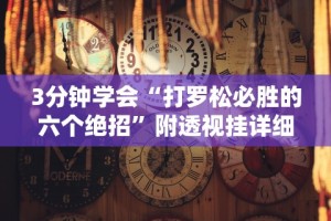 3分钟学会“打罗松必胜的六个绝招”附透视挂详细教程