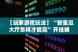 【玩家游戏玩法】“新蜜瓜大厅怎样才能赢”开挂辅助脚本+详细开挂