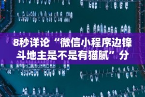 8秒详论“微信小程序边锋斗地主是不是有猫腻”分享辅助外挂教程