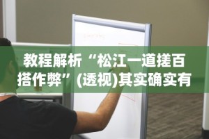 教程解析“松江一道搓百搭作弊”(透视)其实确实有挂