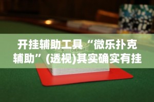 开挂辅助工具“微乐扑克辅助”(透视)其实确实有挂