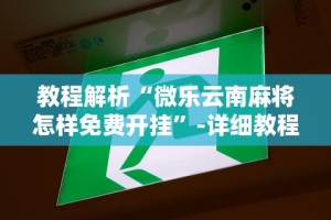教程解析“微乐云南麻将怎样免费开挂”-详细教程