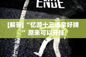 [解答]“忆游十三道拿好牌”原来可以开挂