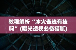 教程解析“冰火奇迹有挂吗”(曝光透视必备猫腻)