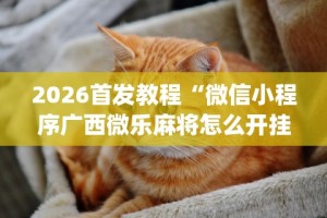 2026首发教程“微信小程序广西微乐麻将怎么开挂”(透视曝光猫腻)