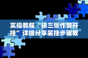 实操教程“拼三张作弊开挂”详细分享装挂步骤教程