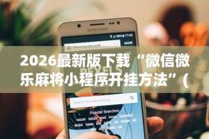 2026最新版下载“微信微乐麻将小程序开挂方法”(原来确实是有插件)