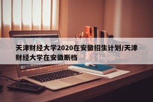 天津财经大学2020在安徽招生计划/天津财经大学在安徽断档