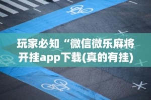 玩家必知“微信微乐麻将开挂app下载(真的有挂)