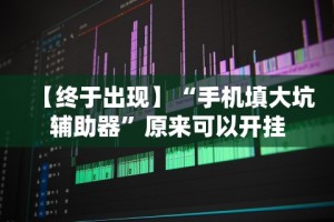 【终于出现】“手机填大坑辅助器”原来可以开挂