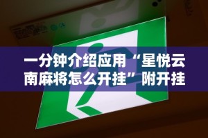 一分钟介绍应用“星悦云南麻将怎么开挂”附开挂脚本详细步骤