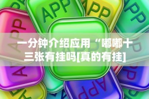 一分钟介绍应用“嘟嘟十三张有挂吗[真的有挂]