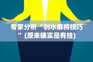 专家分析“划水麻将技巧”(原来确实是有挂)