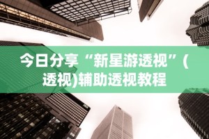 今日分享“新星游透视”(透视)辅助透视教程