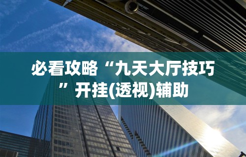 必看攻略“九天大厅技巧”开挂(透视)辅助