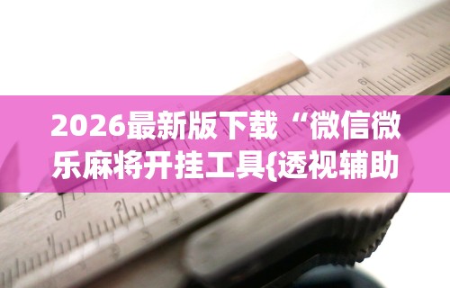 2026最新版下载“微信微乐麻将开挂工具{透视辅助}全揭秘