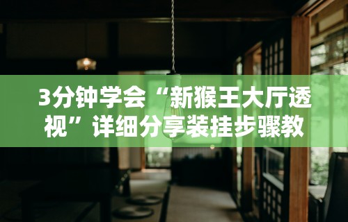 3分钟学会“新猴王大厅透视”详细分享装挂步骤教程