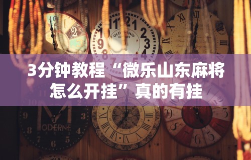 3分钟教程“微乐江西麻将怎么赢”辅助工具插件,揭秘技巧开挂