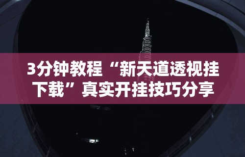 3分钟教程“新天道透视挂下载”真实开挂技巧分享