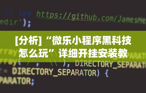 [分析]“微乐小程序黑科技怎么玩”详细开挂安装教程