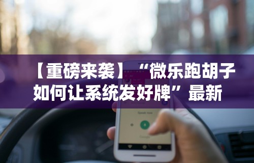 【重磅来袭】“微乐跑胡子如何让系统发好牌”最新辅助详细教程