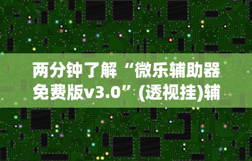 两分钟了解“微乐辅助器免费版v3.0”(透视挂)辅助透视教程
