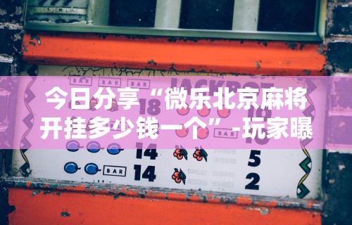 今日分享“微乐北京麻将开挂多少钱一个”-玩家曝光开挂流程