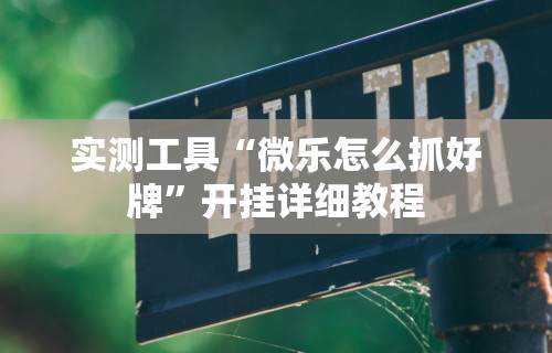 实测工具“微乐怎么抓好牌”开挂详细教程