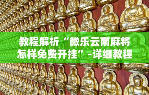 教程解析“微乐云南麻将怎样免费开挂”-详细教程