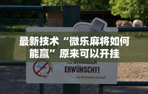最新技术“微乐麻将如何能赢”原来可以开挂