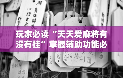玩家必读“天天爱麻将有没有挂”掌握辅助功能必胜规则