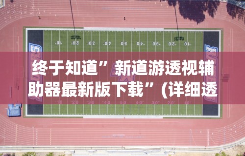 终于知道”新道游透视辅助器最新版下载”(详细透视教程)