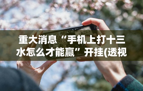 重大消息“手机上打十三水怎么才能赢”开挂(透视)辅助神器