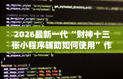 2026最新一代“财神十三张小程序辅助如何使用”作弊挂(辅助外挂+