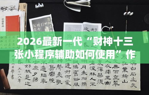 2026最新一代“财神十三张小程序辅助如何使用	”作弊挂(辅助外挂+