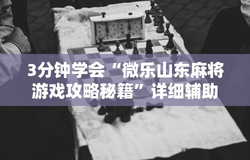 3分钟学会“微乐山东麻将游戏攻略秘籍”详细辅助教程分享