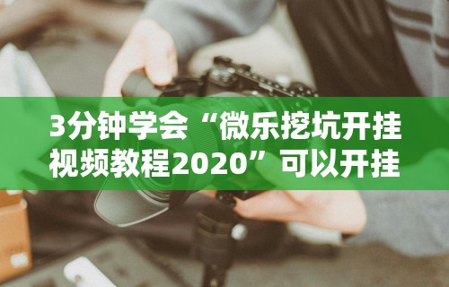 3分钟学会“微乐挖坑开挂视频教程2020”可以开挂作弊