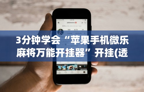 3分钟学会“苹果手机微乐麻将万能开挂器”开挂(透视)辅助教程