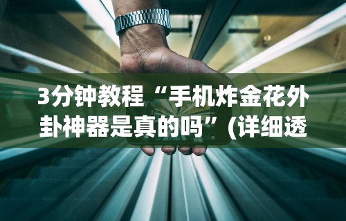 3分钟教程“手机炸金花外卦神器是真的吗	”(详细透视教程)