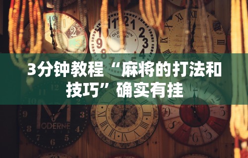 3分钟教程“麻将的打法和技巧”确实有挂