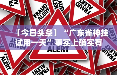 【今日头条】“广东雀神挂试用一天”事实上确实有挂