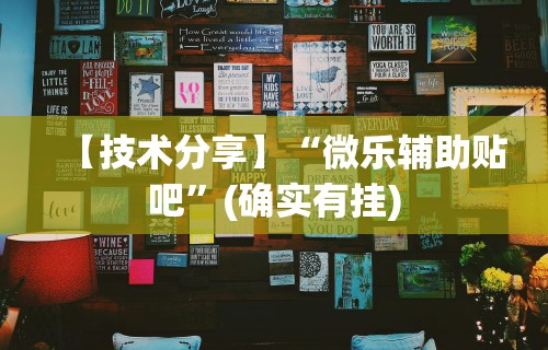 【技术分享】“微乐辅助贴吧”(确实有挂)