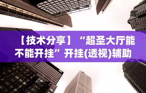 【技术分享】“超圣大厅能不能开挂	”开挂(透视)辅助教程