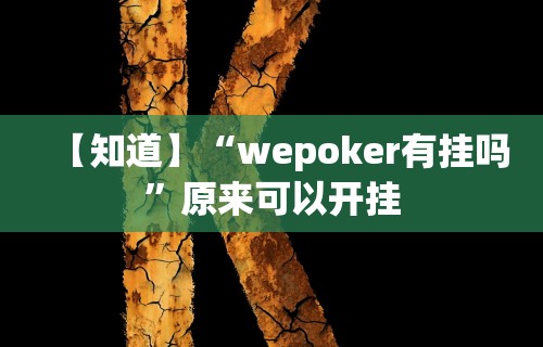 【知道】“wepoker有挂吗	”原来可以开挂