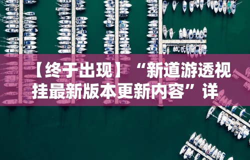【终于出现】“新道游透视挂最新版本更新内容	”详细辅助软件教程