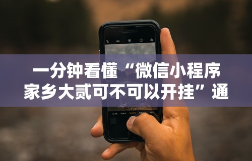 一分钟看懂“微信小程序家乡大贰可不可以开挂”通用版下载教程!