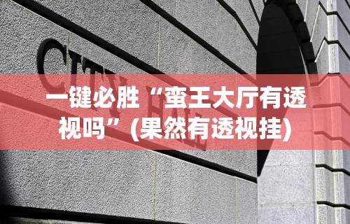一键必胜“蛮王大厅有透视吗”(果然有透视挂)