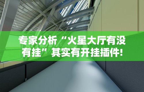 专家分析“火星大厅有没有挂”其实有开挂插件!