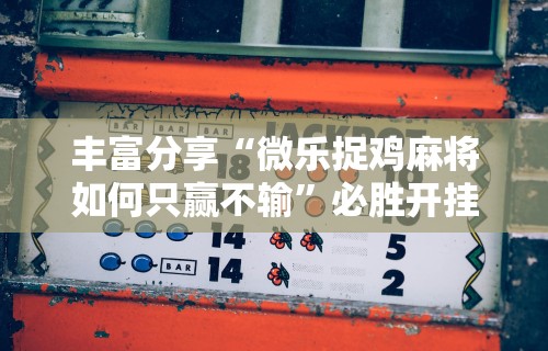丰富分享“微乐捉鸡麻将如何只赢不输”必胜开挂神器